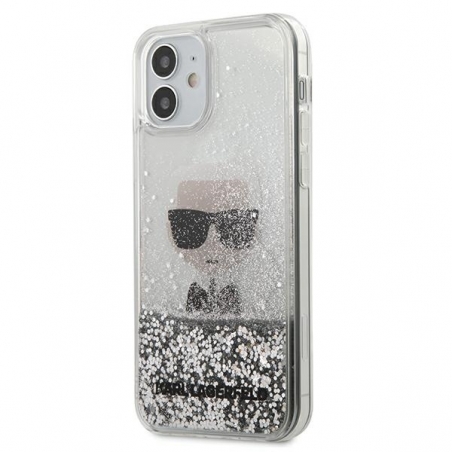 Karl Lagerfeld Klhcp12Sgliksl Iphone 12 Mini 5,4" Srebrny/silver Hardcase Ikonik Liquid Glitter