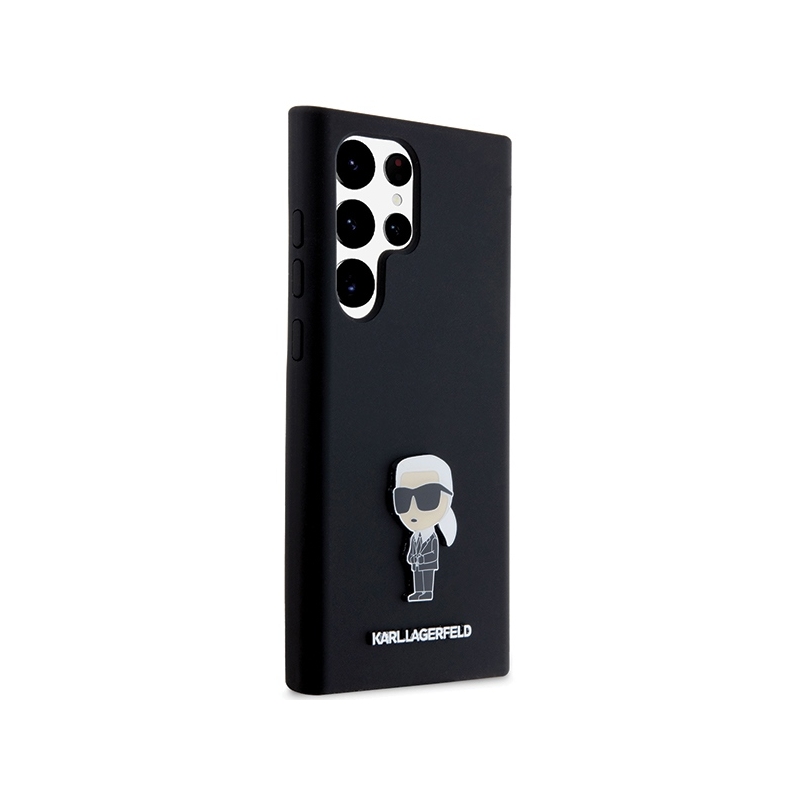 Karl Lagerfeld Klhcs23Lsmhknpk S23 Ultra S918 Czarny/black Silicone Ikonik Metal Pin