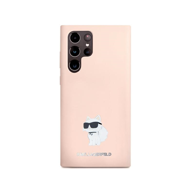 Karl Lagerfeld Klhcs23Lsmhcnpp S23 Ultra S918 Różowy/pink Silicone Choupette Metal Pin
