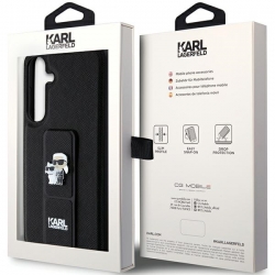 Karl Lagerfeld Klhcs24Mgsakcpk S24+ S926 Czarny/black Hardcase Gripstand Saffiano Karl&choupette Pins