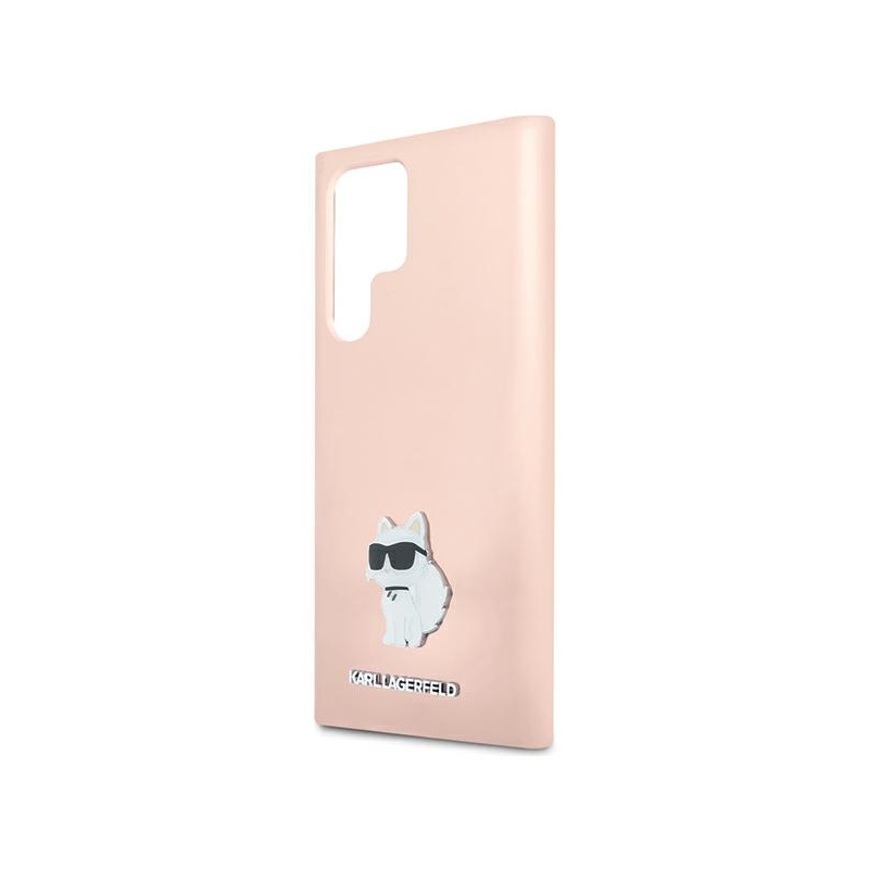 Karl Lagerfeld Klhcs24Lsmhcnpp S24 Ultra S928 Różowy/pink Silicone Choupette Metal Pin