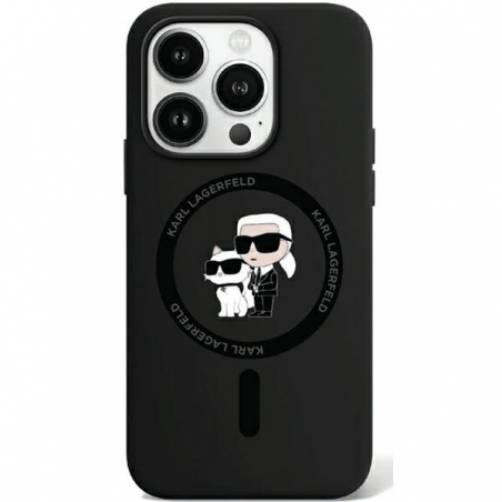 Karl Lagerfeld Klhmp15Lscmkcrhk Iphone 15 Pro 6.1" Czarny/black Hardcase Silicone Karl & Choupette Magsafe
