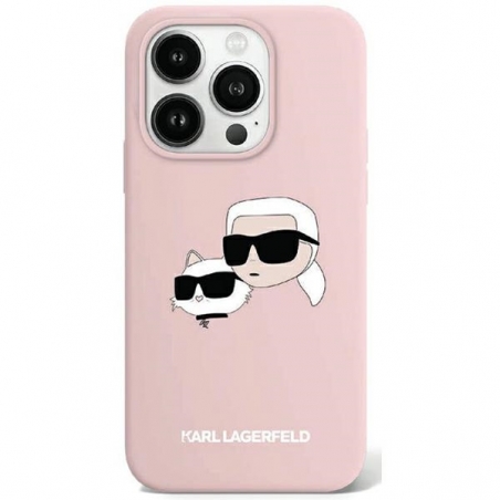 Karl Lagerfeld Klhmp15Lskchpplp Iphone 15 Pro 6.1" Różowy/pink Hardcase Silicone Karl & Choupette Magsafe