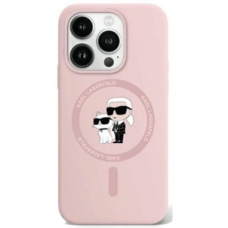 Karl Lagerfeld Klhmp15Xscmkcrhp Iphone 15 Pro Max 6.7" Różowy/pink Hardcase Silicone Karl & Choupette Ring Magsafe