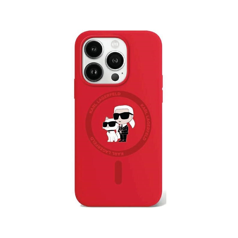Karl Lagerfeld Klhmp15Xscmkcrhr Iphone 15 Pro Max 6.7" Czerwony/red Hardcase Silicone Karl & Choupette Ring Magsafe
