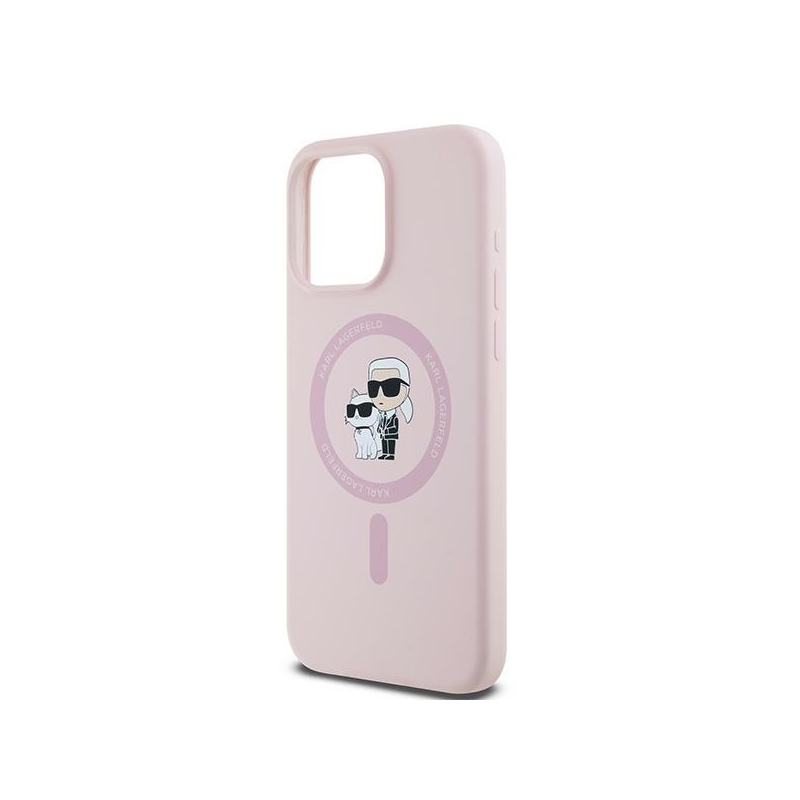 Karl Lagerfeld Klhmp15Lscmkcrhp Iphone 15 Pro 6.1" Różowy/pink Hardcase Silicone Karl & Choupette Magsafe
