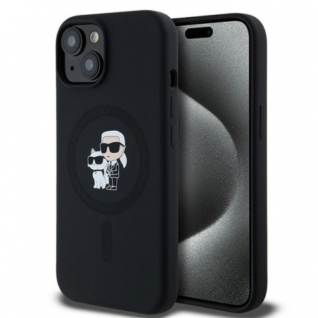 Karl Lagerfeld Klhmp15Sscmkcrhk Iphone 15 / 14 / 13 6.1" Czarny/black Hardcase Silicone Karl & Choupette Magsafe