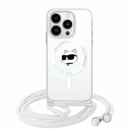 Karl Lagerfeld Klhmp13Mhcchnt Iphone 13 / 14 / 15 6.1" Hardcase Transparent Iml Choupette Head & Cord Magsafe