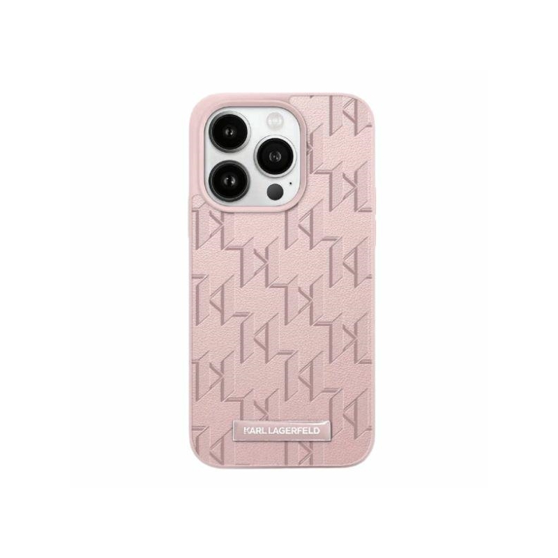 Karl Lagerfeld Klhmp15Xpkhporpp Iphone 15 Pro Max 6.7" Hardcase Różowy/pink Leather Monogram Metal Logo