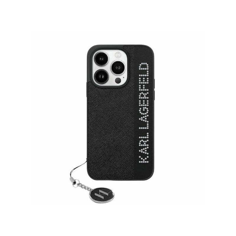 Karl Lagerfeld Klhcp15Lpsakdgck Iphone 15 Pro 6.1" Czarny/black Hardcase Saffiano Rhinestones & Charm