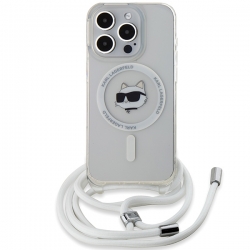 Karl Lagerfeld Klhmp15Lhcchnt Iphone 15 Pro 6.1" Hardcase Transparent Iml Choupette Head & Cord Magsafe