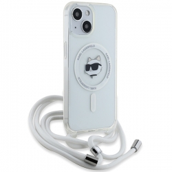 Karl Lagerfeld Klhmp15Shcchnt Iphone 15 / 14 / 13 6.1" Hardcase Transparent Iml Choupette Head & Cord Magsafe