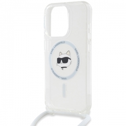 Karl Lagerfeld Klhmp14Lhcchnt Iphone 14 Pro 6.1" Hardcase Transparent Iml Choupette Head & Cord Magsafe