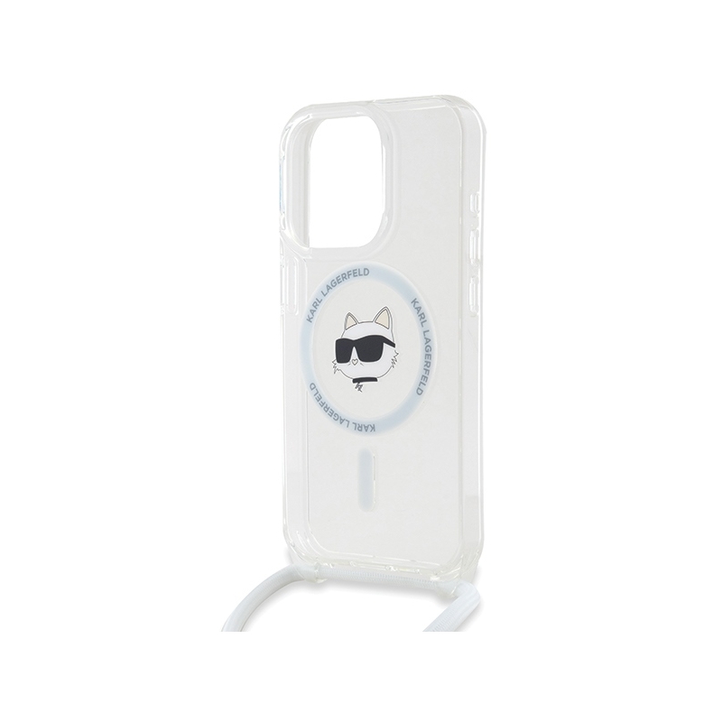 Karl Lagerfeld Klhmp14Lhcchnt Iphone 14 Pro 6.1" Hardcase Transparent Iml Choupette Head & Cord Magsafe