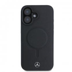 Mercedes Mehmp16S23Rcmk Iphone 16 6.1" Czarny/black Hardcase Plain Smooth Leather Magsafe