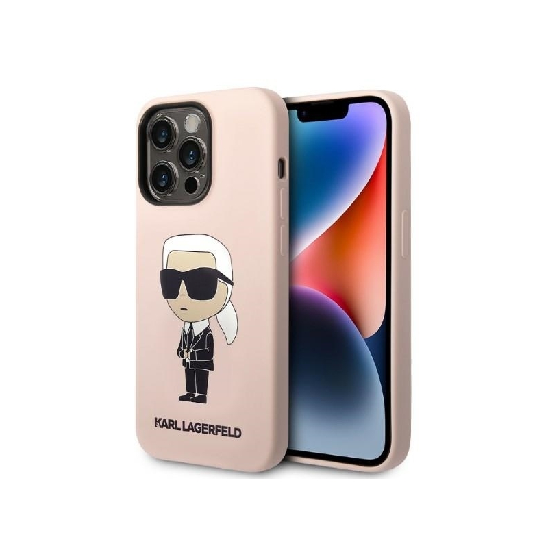 Karl Lagerfeld Klhmp14Xsnikbcp Iphone 14 Pro Max 6,7" Hardcase Różowy/pink Silicone Ikonik Magsafe