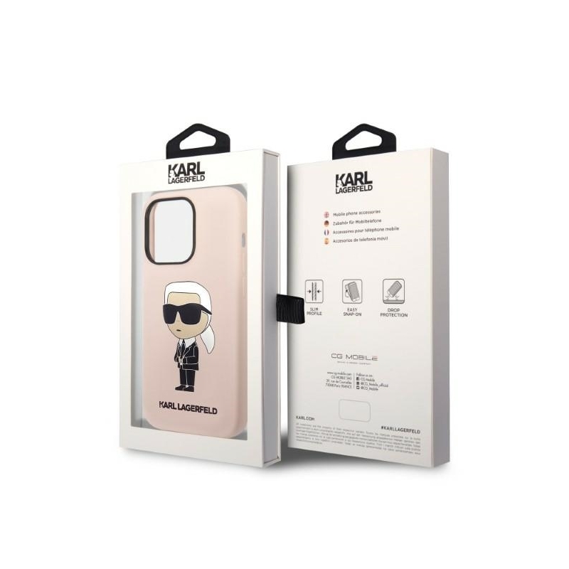 Karl Lagerfeld Klhmp14Xsnikbcp Iphone 14 Pro Max 6,7" Hardcase Różowy/pink Silicone Ikonik Magsafe