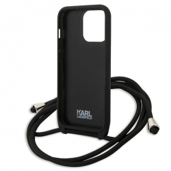 Karl Lagerfeld Klhcp13Lcmnipk Iphone 13 Pro / 13 6,1" Hardcase Czarny/black Leather Monogram Patch And Cord Iconik