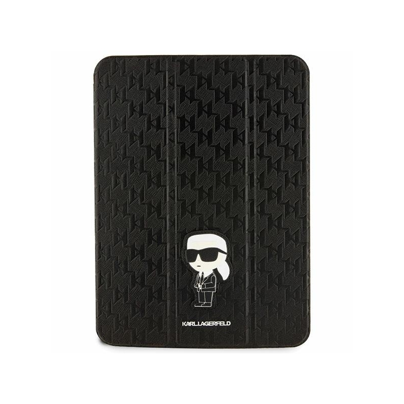 Karl Lagerfeld Klfc11Sakhpkk Ipad 10.9" Folio Magnet Allover Cover Czarny/black Saffiano Monogram Ikonik