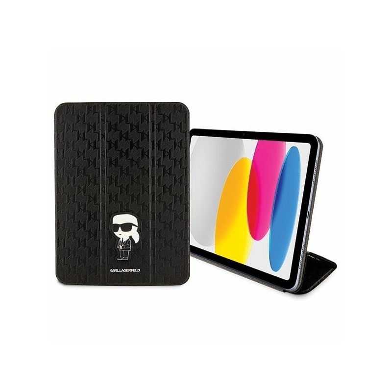 Karl Lagerfeld Klfc11Sakhpkk Ipad 10.9" Folio Magnet Allover Cover Czarny/black Saffiano Monogram Ikonik