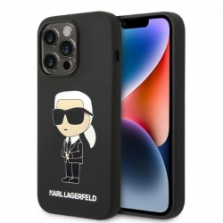 Karl Lagerfeld Klhmp14Xsnikbck Iphone 14 Pro Max 6,7" Hardcase Czarny/black Silicone Ikonik Magsafe