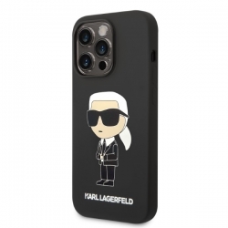 Karl Lagerfeld Klhmp14Xsnikbck Iphone 14 Pro Max 6,7" Hardcase Czarny/black Silicone Ikonik Magsafe