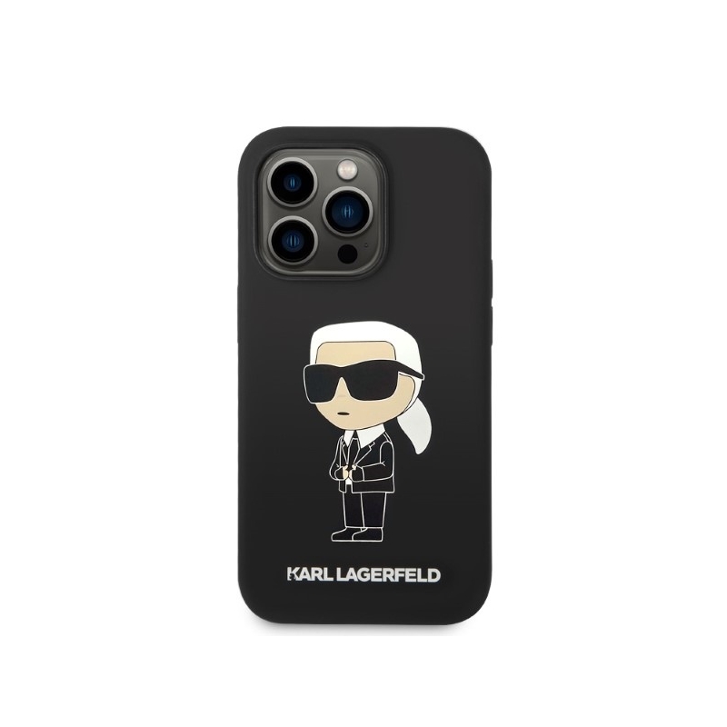 Karl Lagerfeld Klhmp14Xsnikbck Iphone 14 Pro Max 6,7" Hardcase Czarny/black Silicone Ikonik Magsafe