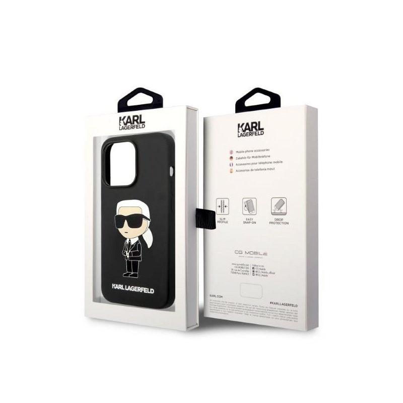 Karl Lagerfeld Klhmp14Xsnikbck Iphone 14 Pro Max 6,7" Hardcase Czarny/black Silicone Ikonik Magsafe