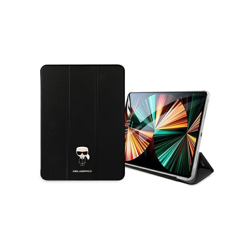 Karl Lagerfeld Klfc12Okmk Ipad 12.9" Pro 2021 Book Cover Czarny/black Saffiano Karl Iconic