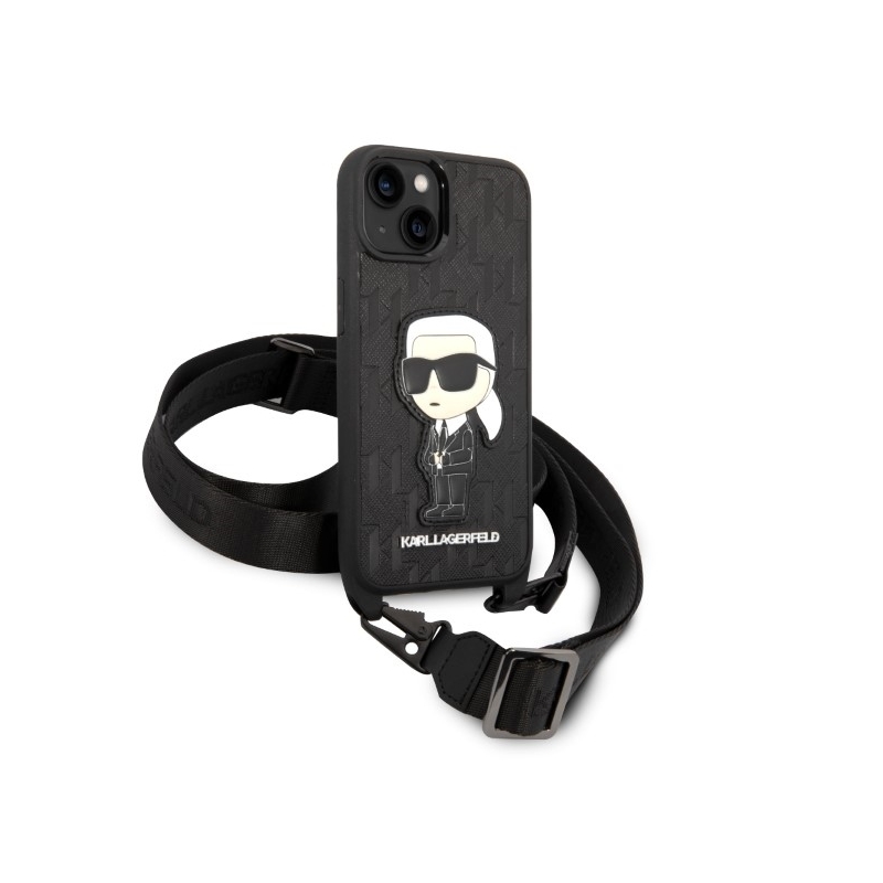 Karl Lagerfeld Klhcp14Mstkmk Iphone 14 Plus / 15 Plus 6,7" Czarny/black Hardcase Monogram Ikonik Patch