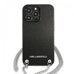 Karl Lagerfeld Klhcp13Lpmk Iphone 13 Pro / 13 6,1" Hardcase Czarny/black Leather Textured And Chain