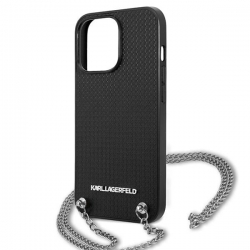 Karl Lagerfeld Klhcp13Lpmk Iphone 13 Pro / 13 6,1" Hardcase Czarny/black Leather Textured And Chain