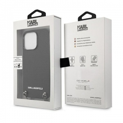 Karl Lagerfeld Klhcp13Lpmk Iphone 13 Pro / 13 6,1" Hardcase Czarny/black Leather Textured And Chain