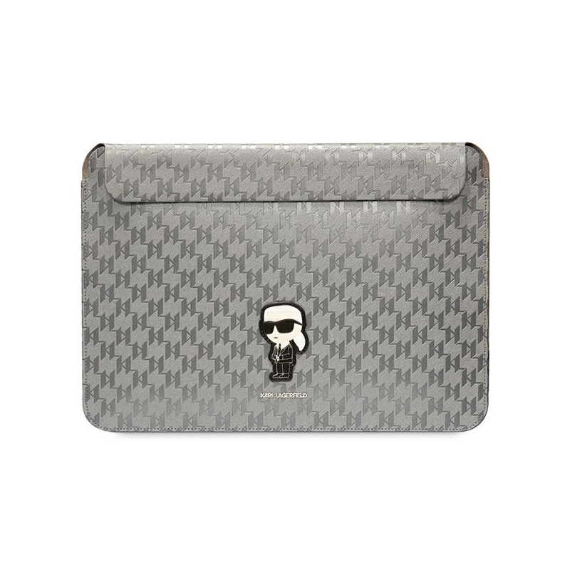 Karl Lagerfeld Sleeve Klcs14Sakhpkg 14" Srebrny/silver Saffiano Monogram Ikonik