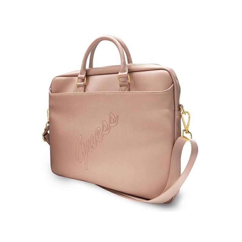 Guess Torba Gucb15Pusaspi 16" Różowy/pink Saffiano Script