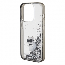 Karl Lagerfeld KLHCP15XLKCNSK iPhone 15 Pro Max 6.7" transparent hardcase Liquid Glitter Choupette