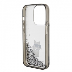 Karl Lagerfeld KLHCP15XLKCNSK iPhone 15 Pro Max 6.7" transparent hardcase Liquid Glitter Choupette