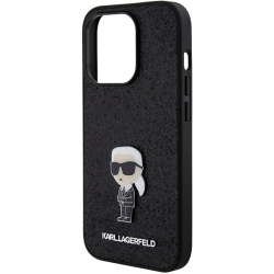 Karl Lagerfeld KLHCP15LGKNPSK iPhone 15 Pro 6.1" czarny/black hardcase Fixed Glitter Ikonik Logo Metal Pin