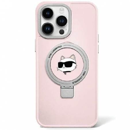 Karl Lagerfeld KLHMP15XHMRSCHP iPhone 15 Pro Max 6.7" różowy/pink hardcase Ring Stand Choupette Head MagSafe