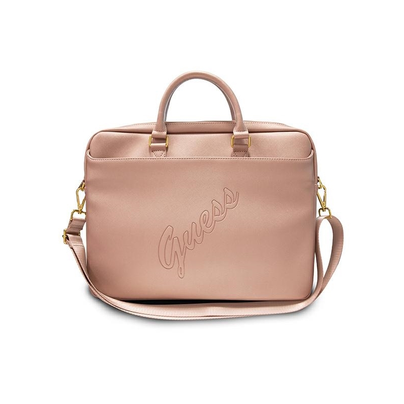 Guess Torba GUCB15PUSASPI 16" różowy/pink Saffiano Script