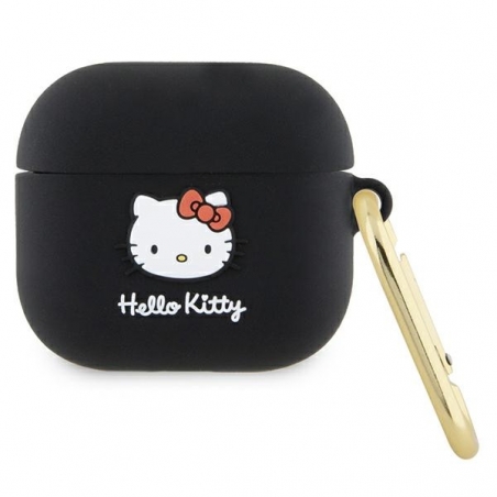 Hello Kitty HKA33DKHSK Airpods 3 cover czarny/black Silicone 3D Kitty Head