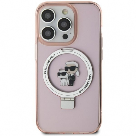 Karl Lagerfeld Klhmn61Hmrskcp Iphone 11 / Xr 6.1" Różowy/pink Hardcase Ring Stand Karl&choupettte Magsafe